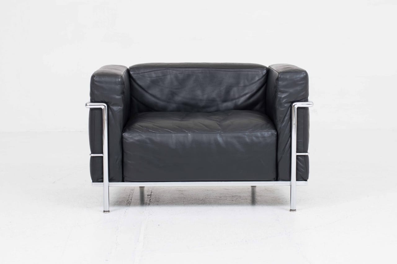 Cassina LC3 Sessel von Le Corbusier in schwarzem Leder - 1960er Jahre