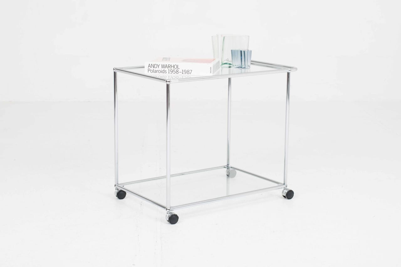 USM Servierwagen mit Glastablaren