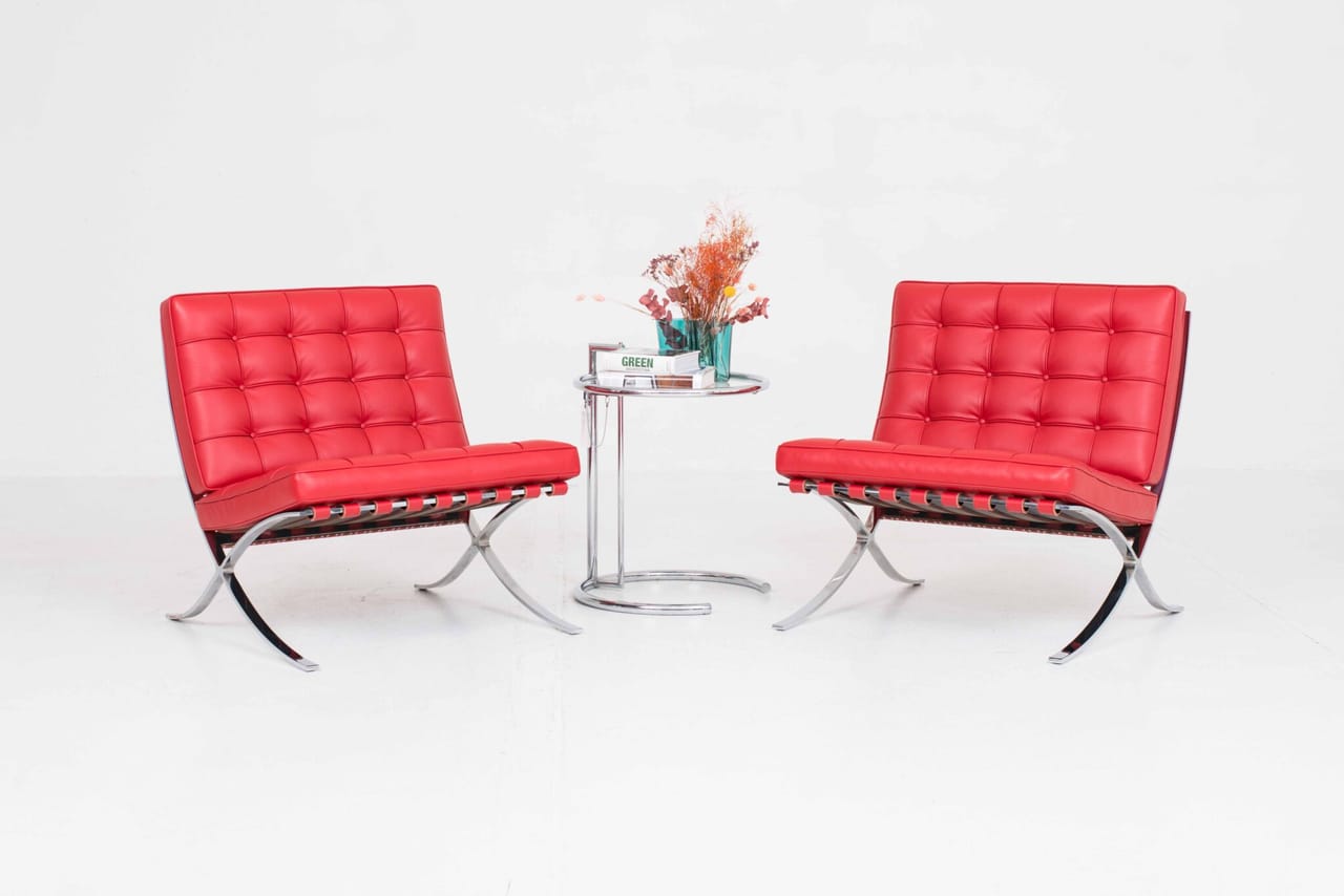 Knoll Barcelona Relax Sessel von Ludwig Mies van der Rohe in Rot