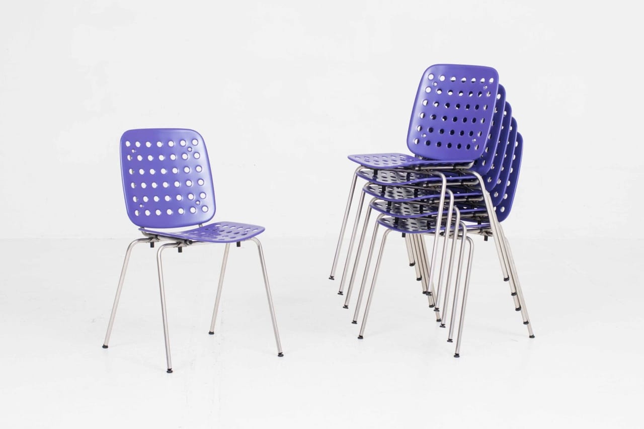 Seledue Gartenstuhl Modell AF/I von Hans Coray in Violett