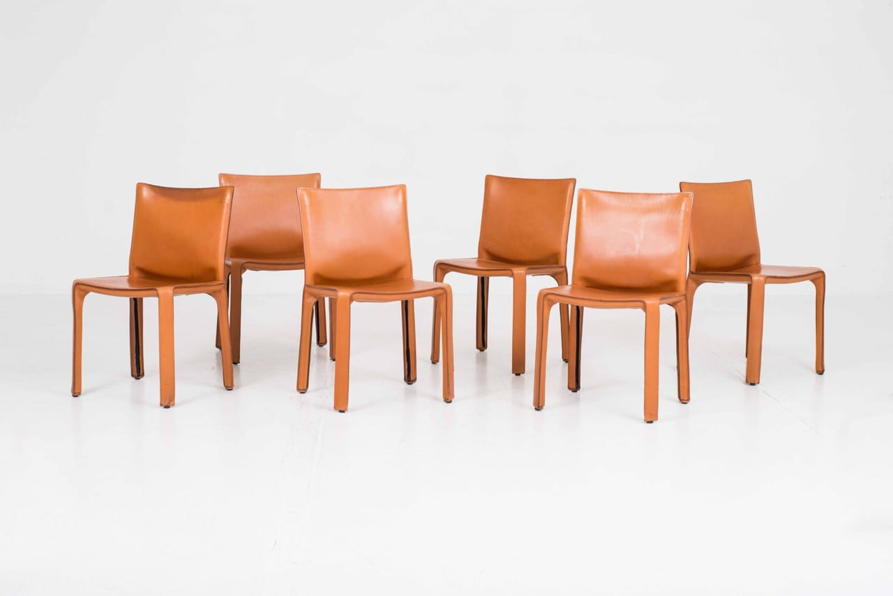 Cassina CAB 412 Stühle von Mario Bellini, im Sechserset