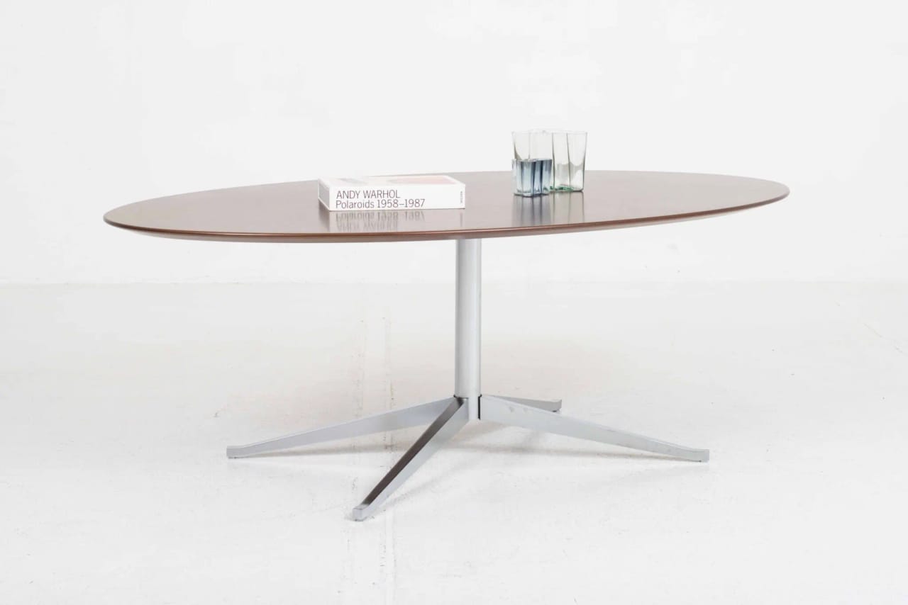 Knoll International Table Desk von Florence Knoll in Mahagoni - 198cm
