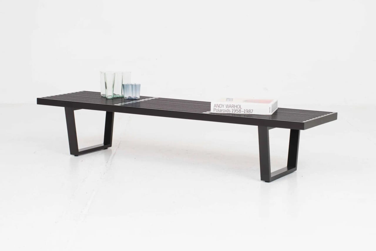 Vitra Nelson Bench von George Nelson in Esche Schwarz